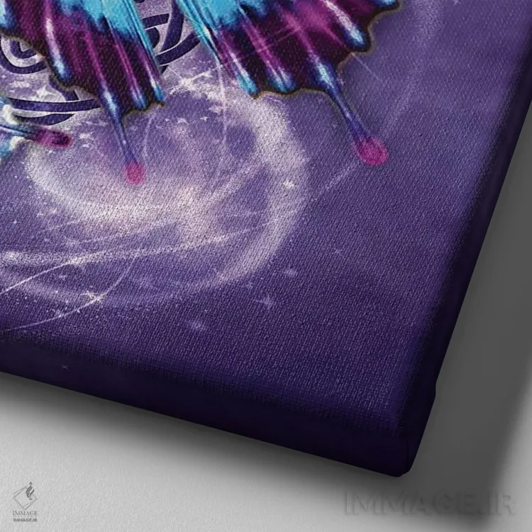 تابلو پروانه سلتیک اثر بریگید اشوود - نمای نزدیک بافت بوم