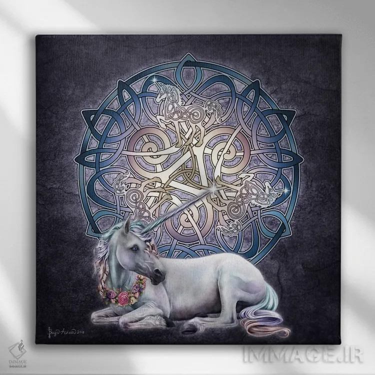 تابلو یونیکورن سلتیک اثر بریگید اشوود - نمای روبهرو روی دیوار