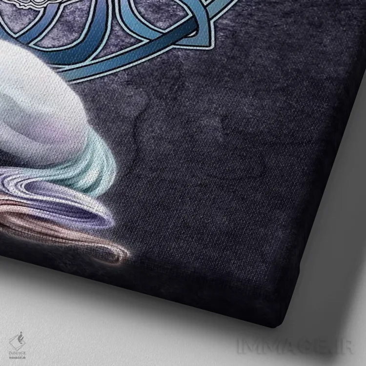 تابلو یونیکورن سلتیک اثر بریگید اشوود - نمای نزدیک بافت بوم