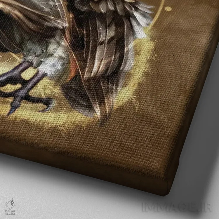 تابلو جغد سلتیک اثر بریگید اشوود - نمای نزدیک بافت بوم