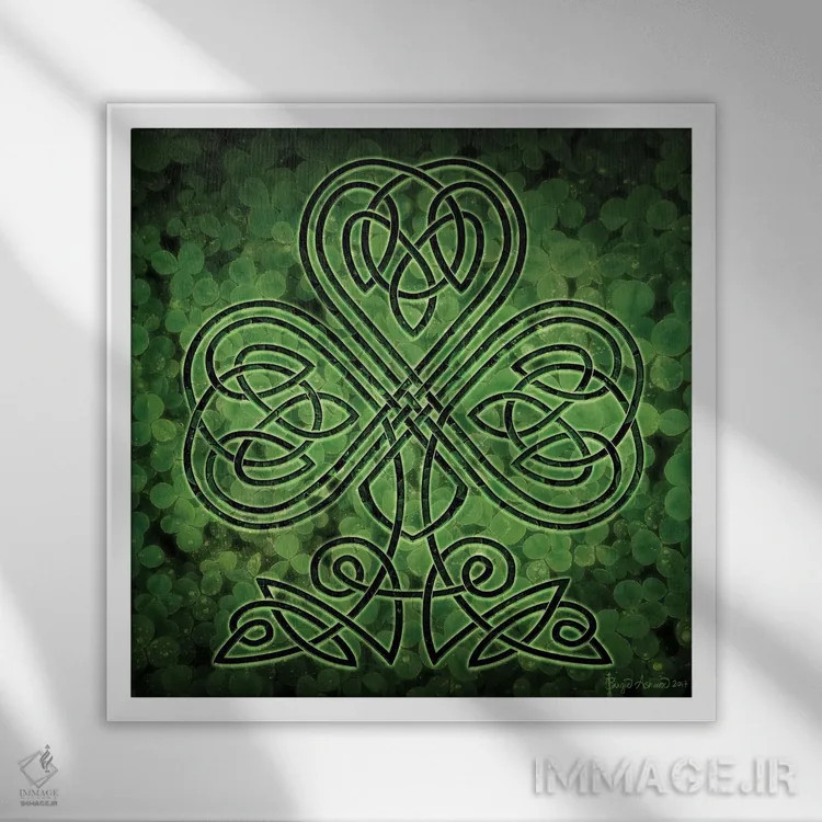 تابلو شبدر سلتیک اثر بریگید اشوود - نمای قابدار سفید