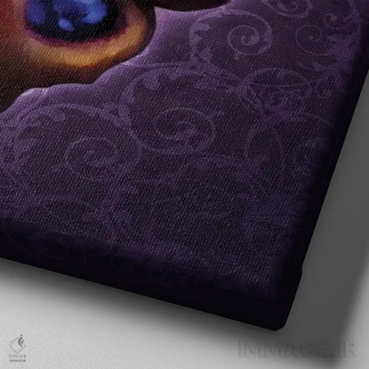 تابلو پروانه گلبوتهای (دمَسک) اثر بریگید اشوود - نمای نزدیک بافت بوم