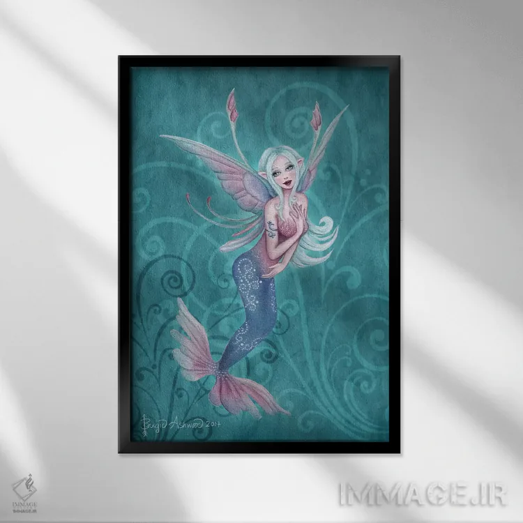 تابلو پری مرجانی اثر بریگید اشوود - نمای قابدار مشکی