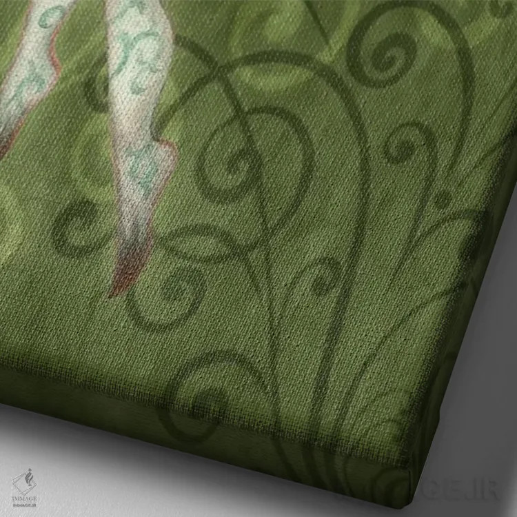 تابلو پری خاکی اثر بریگید اشوود - نمای نزدیک بافت بوم