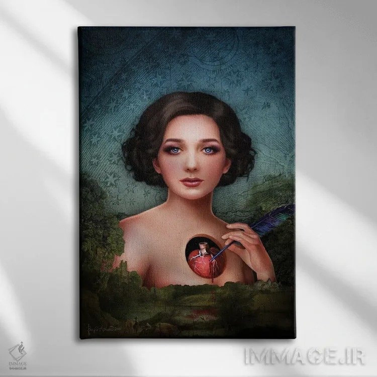 تابلو قلم پر کلاغی اثر بریگید اشوود - نمای روبهرو روی دیوار