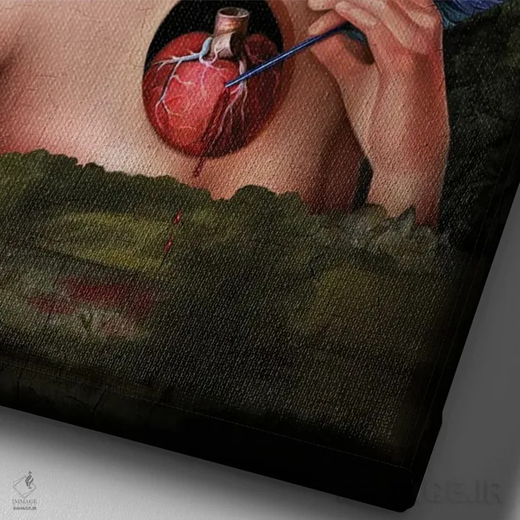 تابلو قلم پر کلاغی اثر بریگید اشوود - نمای نزدیک بافت بوم