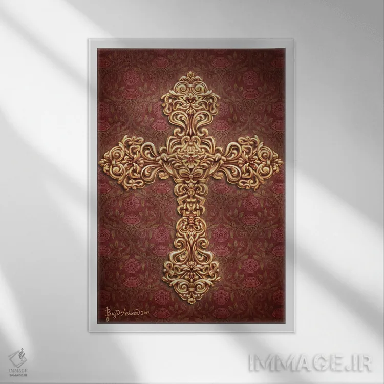 تابلو صلیب نووو اثر بریگید اشوود - نمای قابدار سفید