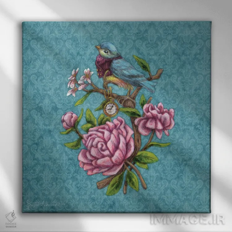 تابلو زمان میگذرد اثر بریگید اشوود - نمای روبهرو روی دیوار