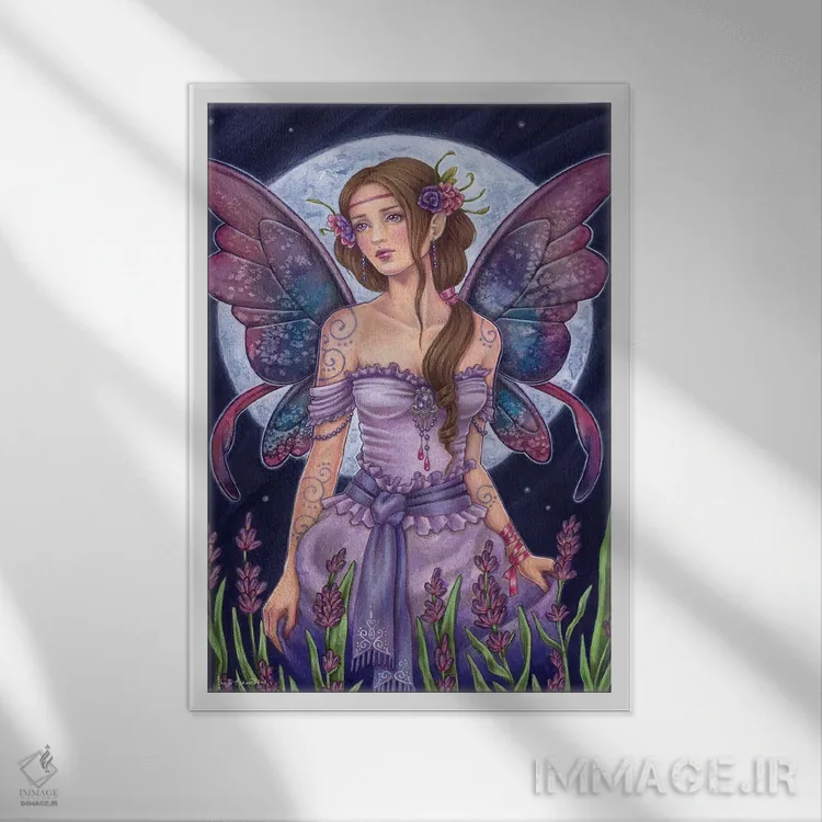 تابلو ماه اسطوخودوس اثر بریگید اشوود - نمای قابدار سفید