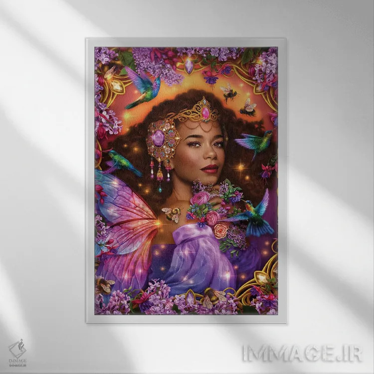 تابلو ملکه تابستان اثر بریگید اشوود - نمای قابدار سفید