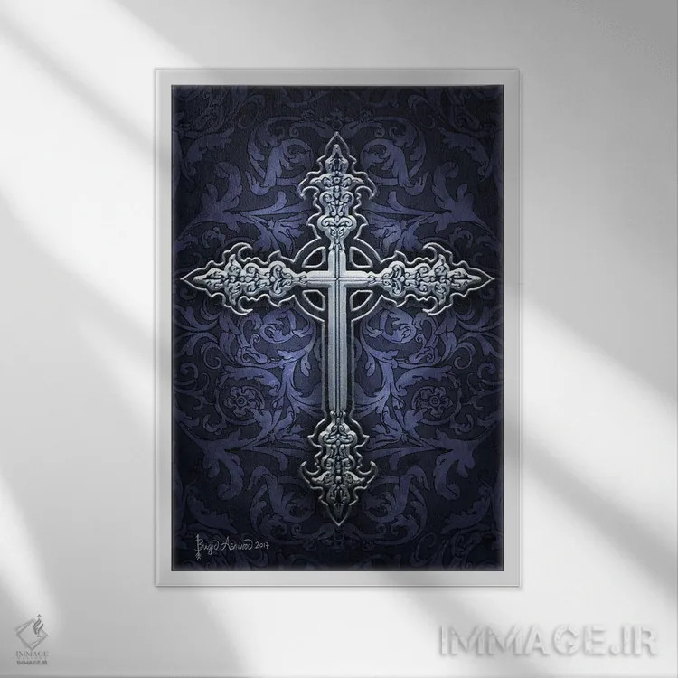 تابلو صلیب گوتیک اثر بریگید اشوود - نمای قابدار سفید