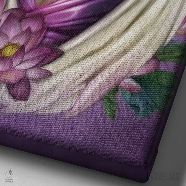 تابلو فرشته نیلوفر اثر بریگید اشوود - نمای نزدیک بافت بوم