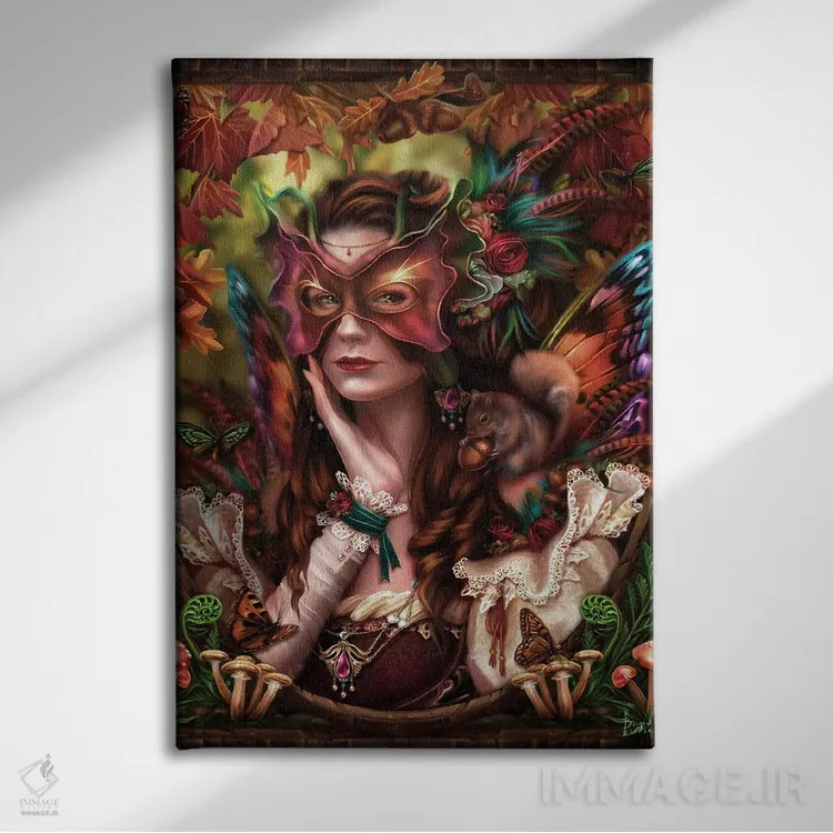 تابلو ملکه پاییز اثر بریگید اشوود - نمای روبهرو روی دیوار