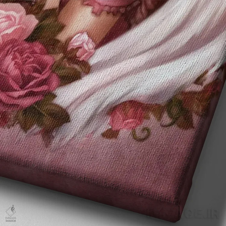 تابلو فرشته رز اثر بریگید اشوود - نمای نزدیک بافت بوم