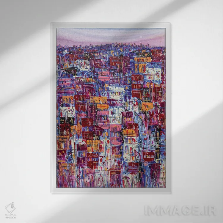 تابلو با فرود زمستان اثر آدام بوگوش - نمای قابدار سفید