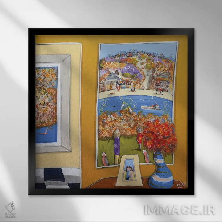 تابلو تا زمانی که با هم هستیم اثر آدام بوگوش - نمای قابدار مشکی