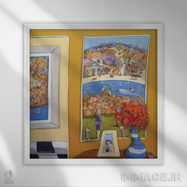 تابلو تا زمانی که با هم هستیم اثر آدام بوگوش - نمای قابدار سفید