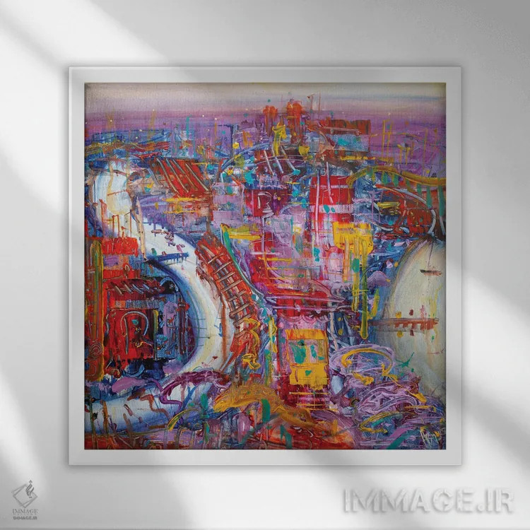 تابلو الهامگرفته از بریزبن (استرالیا) اثر آدام بوگوش - نمای قابدار سفید