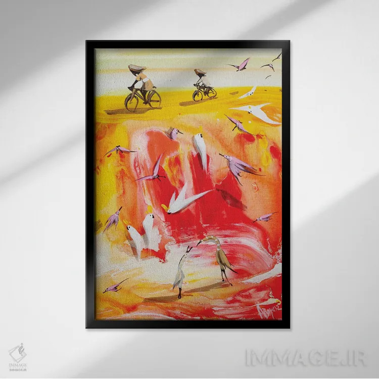 تابلو جبران عقبماندگی اثر آدام بوگوش - نمای قابدار مشکی