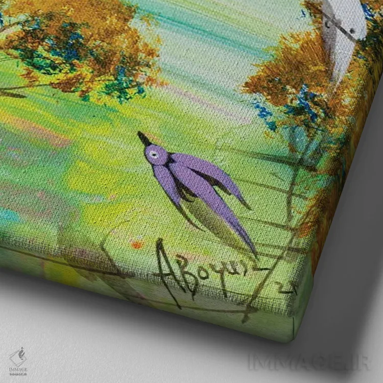 تابلو تا جایی که میتوانم سریع اثر آدام بوگوش - نمای نزدیک بافت بوم