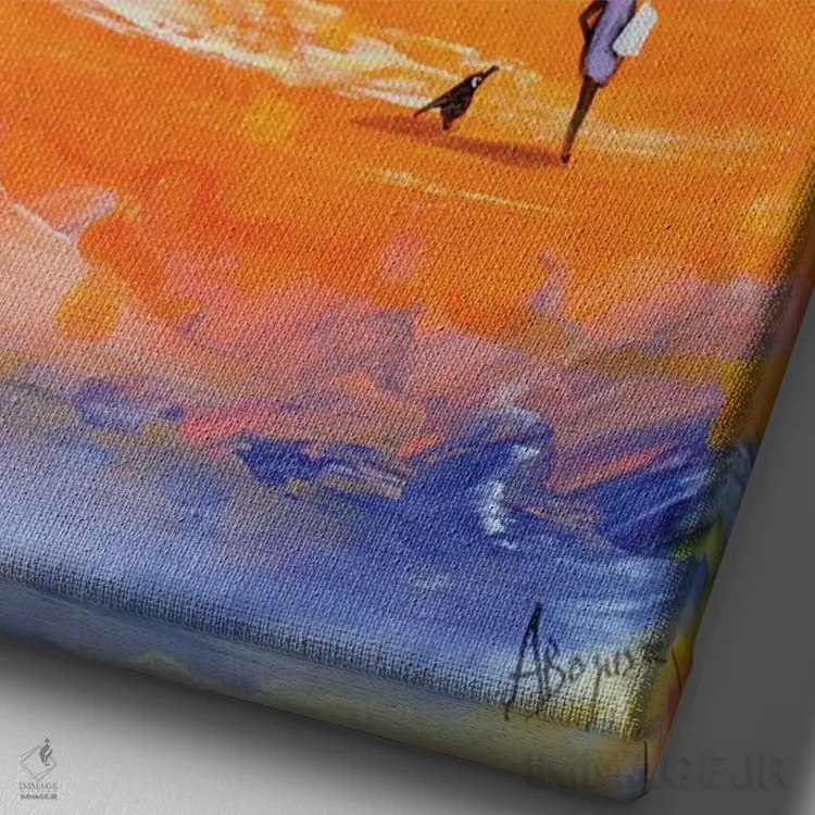 تابلو آنچه به خودم میگفتم اثر آدام بوگوش - نمای نزدیک بافت بوم