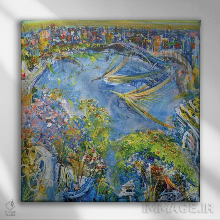 تابلو وقتی با هم پرواز میکنیم اثر آدام بوگوش - نمای روبهرو روی دیوار