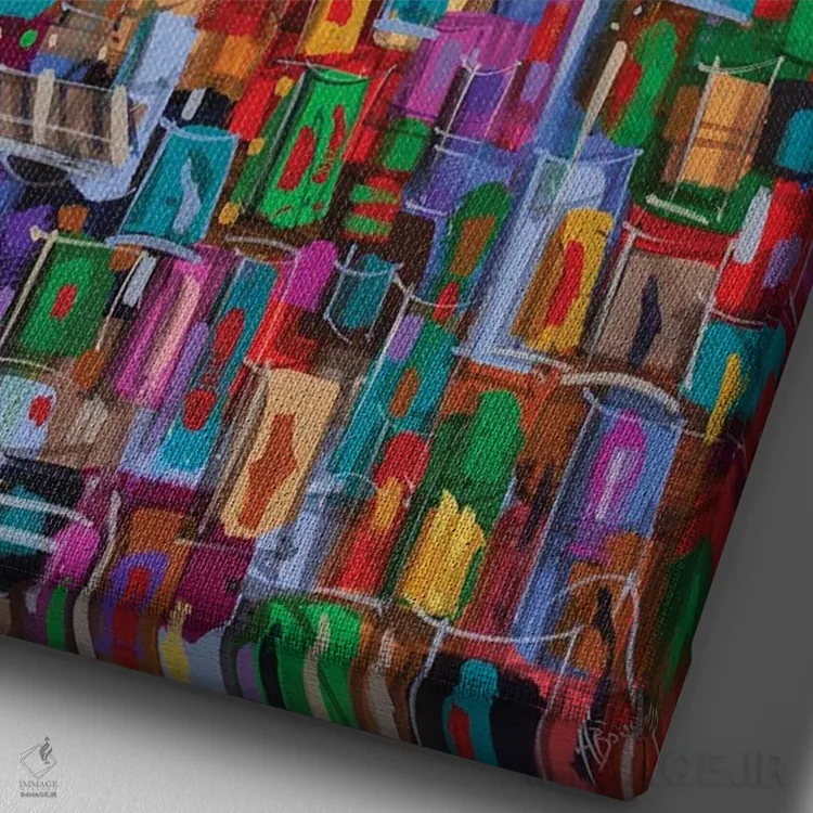 تابلو بالاترین نقطه شهر اثر آدام بوگوش - نمای نزدیک بافت بوم