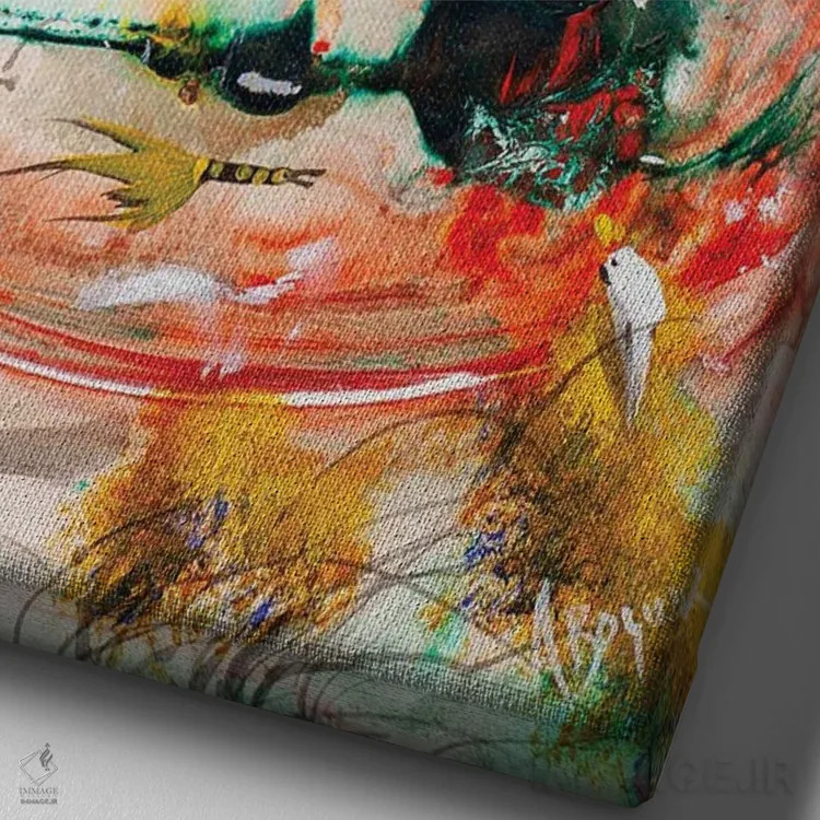 تابلو پیامرسان اثر آدام بوگوش - نمای نزدیک بافت بوم