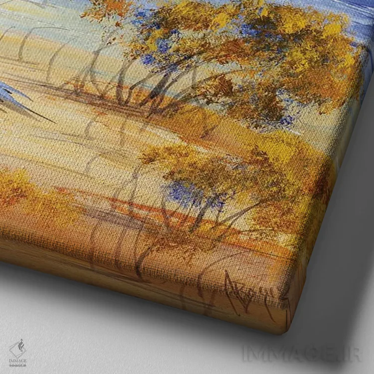 تابلو تماشای آب اثر آدام بوگوش - نمای نزدیک بافت بوم