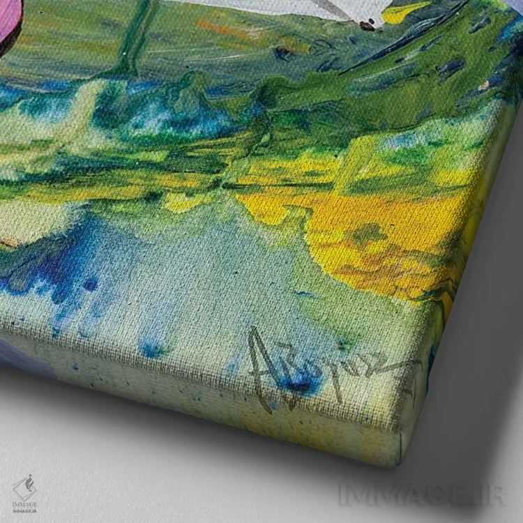 تابلو جفت عاشق اثر آدام بوگوش - نمای نزدیک بافت بوم