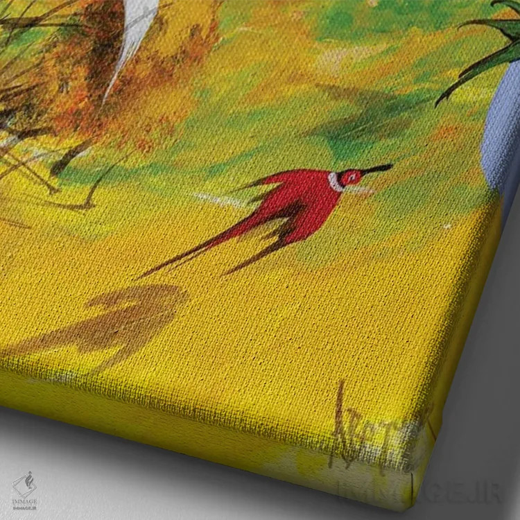 تابلو ما همیشه با هم پرواز خواهیم کرد اثر آدام بوگوش - نمای نزدیک بافت بوم