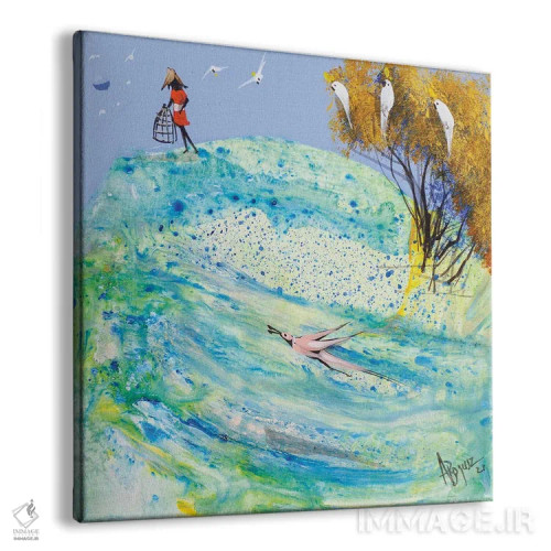 تابلو آبی وحشی اثر آدام بوگوش - نمای پرسپکتیو محصول