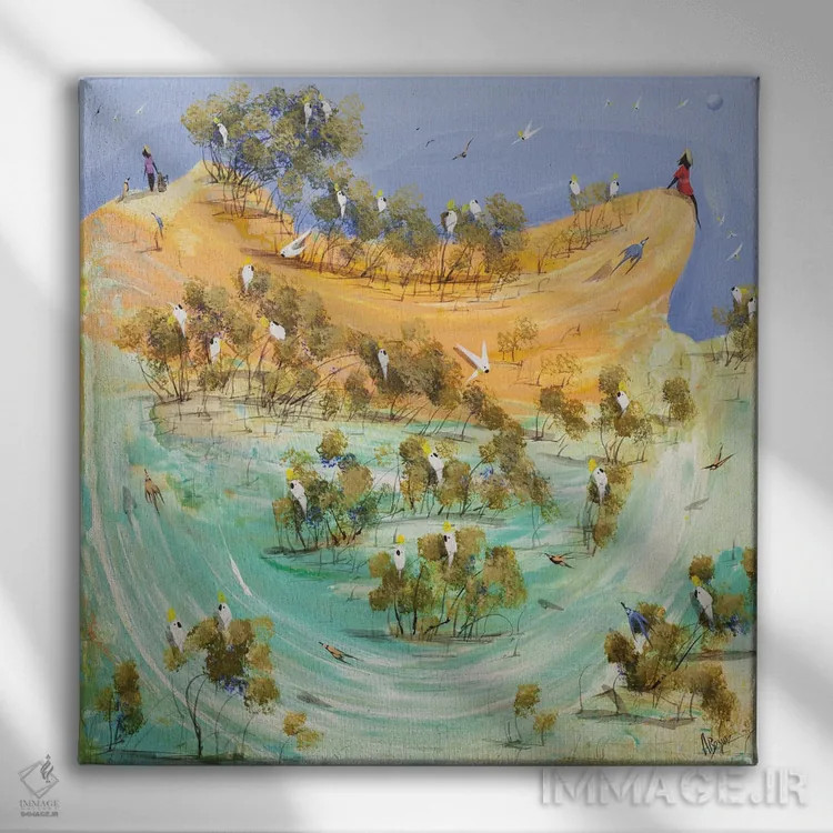 تابلو جاریشده اثر آدام بوگوش - نمای روبهرو روی دیوار