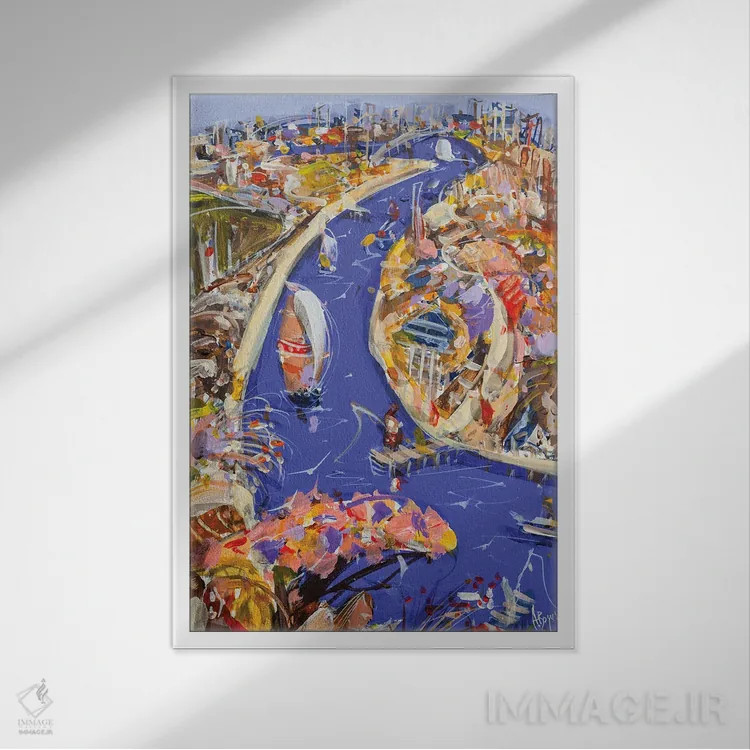 تابلو بازگشت به رودخانه اثر آدام بوگوش - نمای قابدار سفید