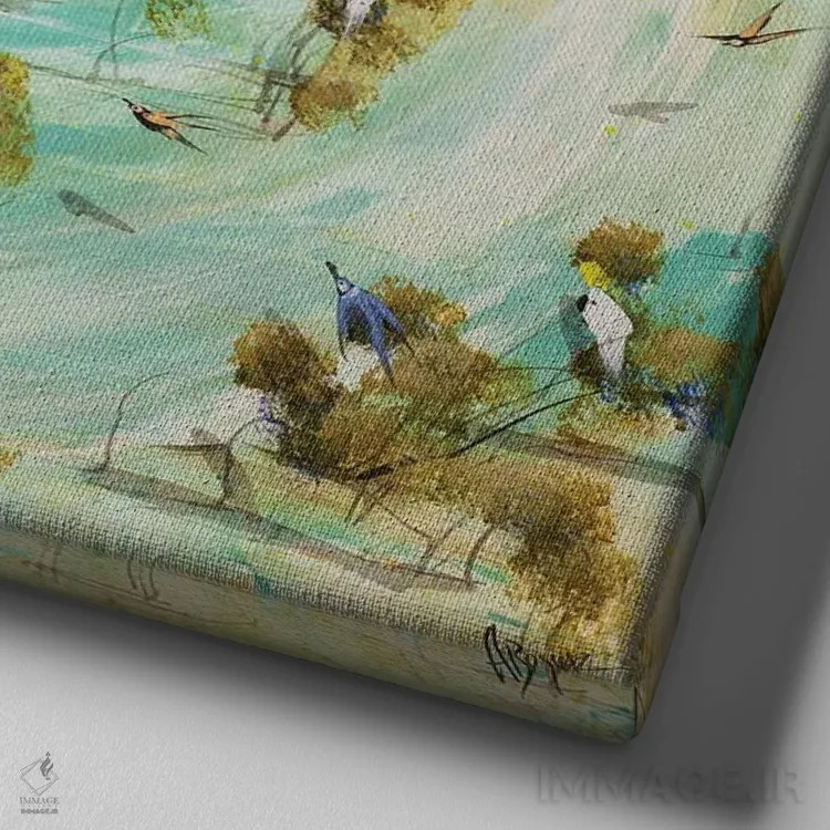 تابلو جاریشده اثر آدام بوگوش - نمای نزدیک بافت بوم