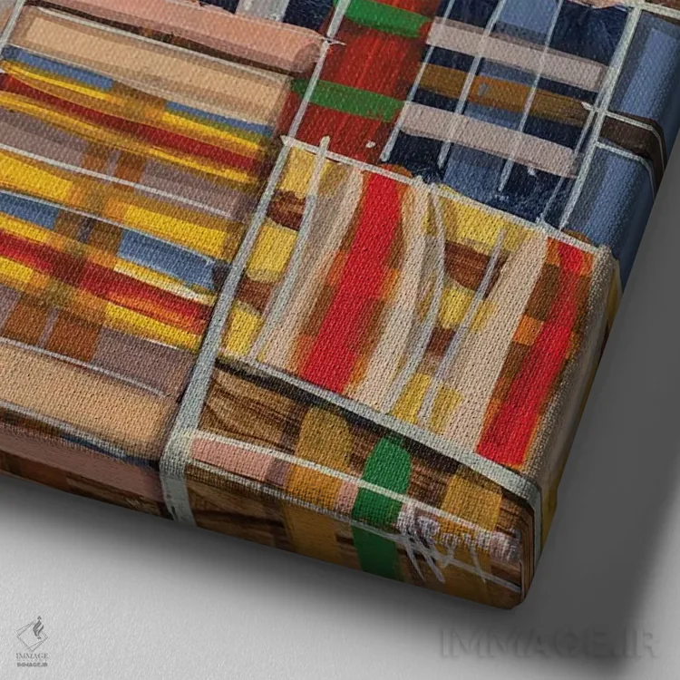 تابلو بازگشت به نقطهٔ شروع اثر آدام بوگوش - نمای نزدیک بافت بوم