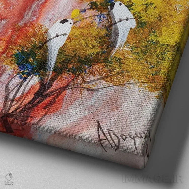 تابلو آزاد چون پرنده اثر آدام بوگوش - نمای نزدیک بافت بوم