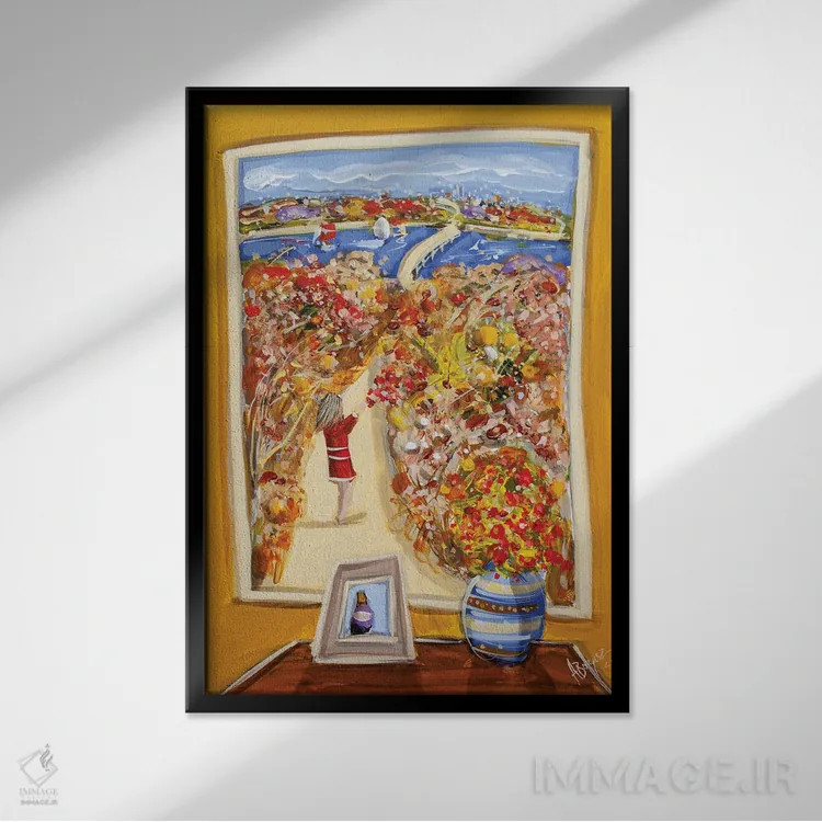 تابلو گلهایی برای تو اثر آدام بوگوش - نمای قابدار مشکی