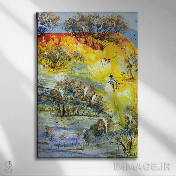 تابلو آزاد برای پرواز اثر آدام بوگوش - نمای روبهرو روی دیوار