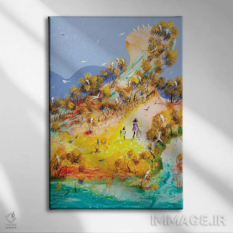 تابلو خانه بودن خوب است اثر آدام بوگوش - نمای روبهرو روی دیوار