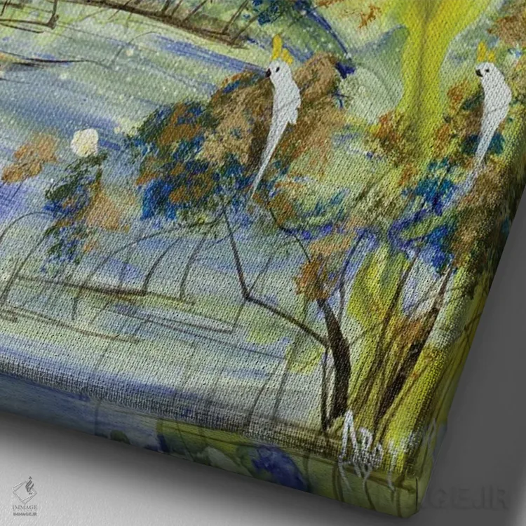 تابلو آزاد برای پرواز اثر آدام بوگوش - نمای نزدیک بافت بوم