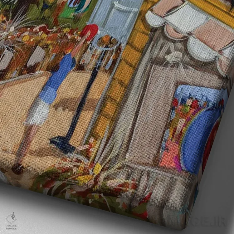 تابلو دوباره خانه اثر آدام بوگوش - نمای نزدیک بافت بوم