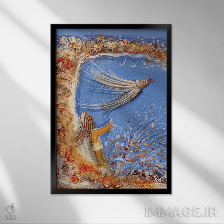 تابلو پرندهٔ آزاد اثر آدام بوگوش - نمای قابدار مشکی