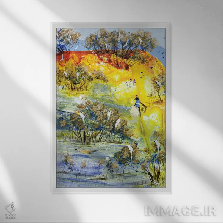 تابلو آزاد برای پرواز اثر آدام بوگوش - نمای قابدار سفید