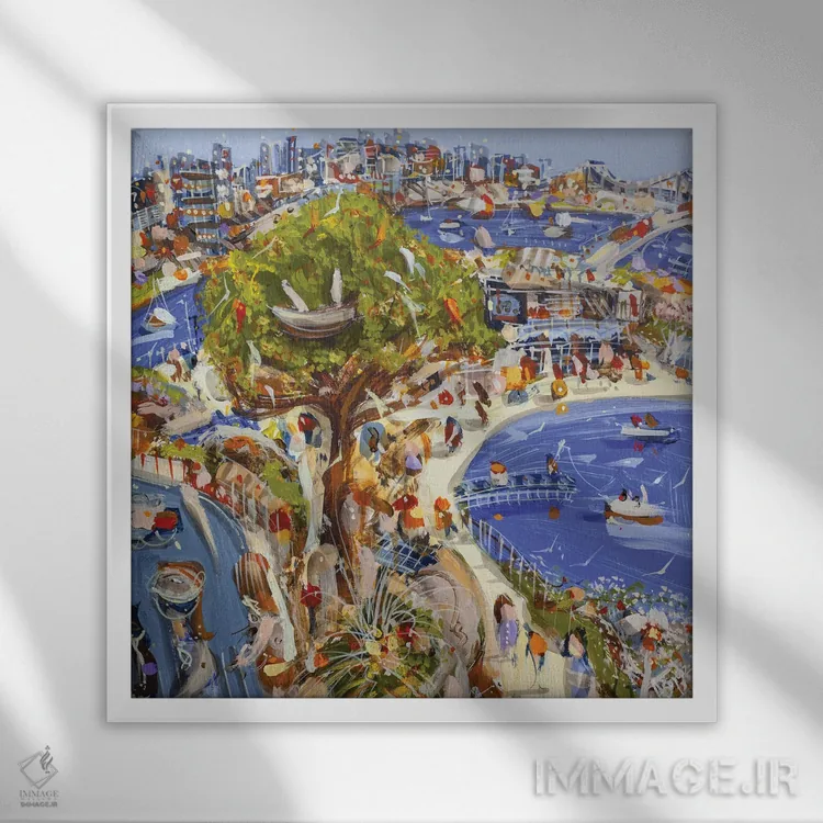 تابلو خانهٔ عزیز اثر آدام بوگوش - نمای قابدار سفید