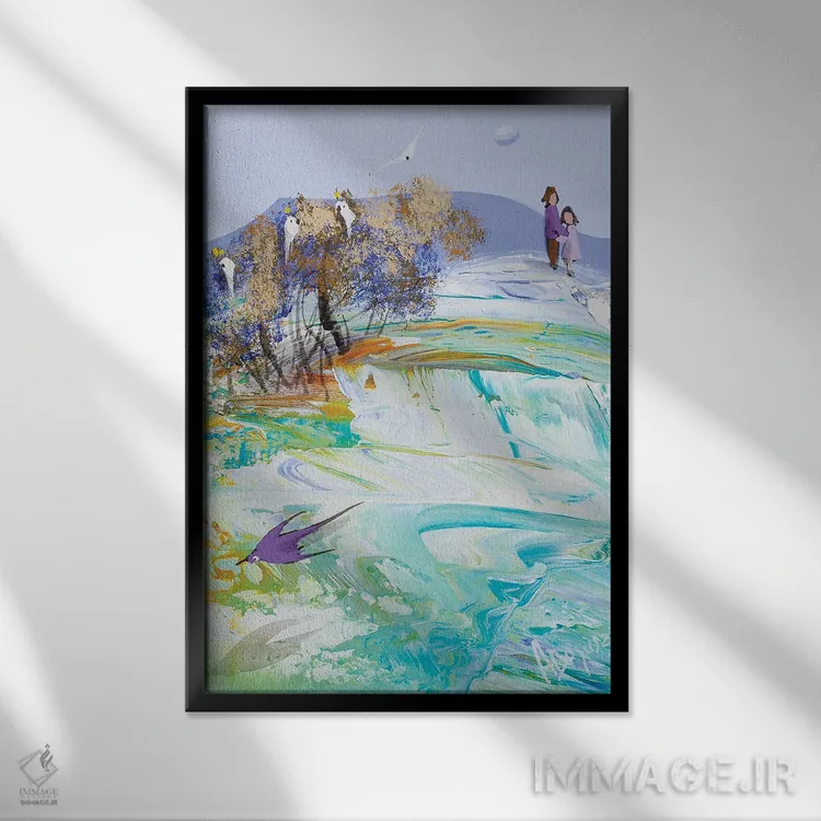 تابلو ترک آشیانه اثر آدام بوگوش - نمای قابدار مشکی