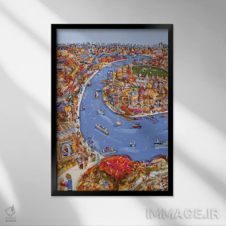 تابلو بگذار عشق جاری شود اثر آدام بوگوش - نمای قابدار مشکی