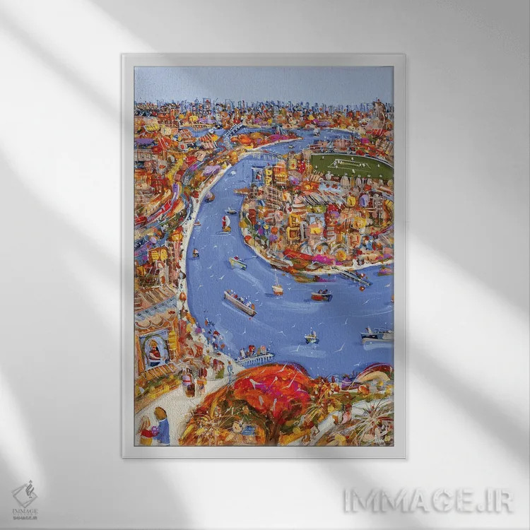 تابلو بگذار عشق جاری شود اثر آدام بوگوش - نمای قابدار سفید