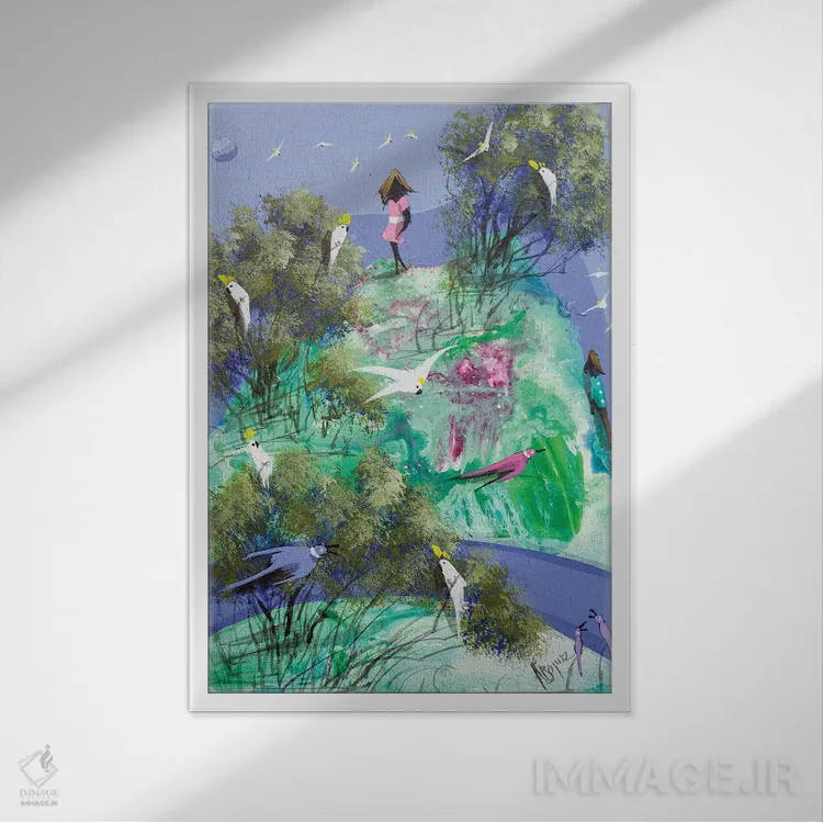 تابلو عشق راهنمای تو خواهد بود اثر آدام بوگوش - نمای قابدار سفید