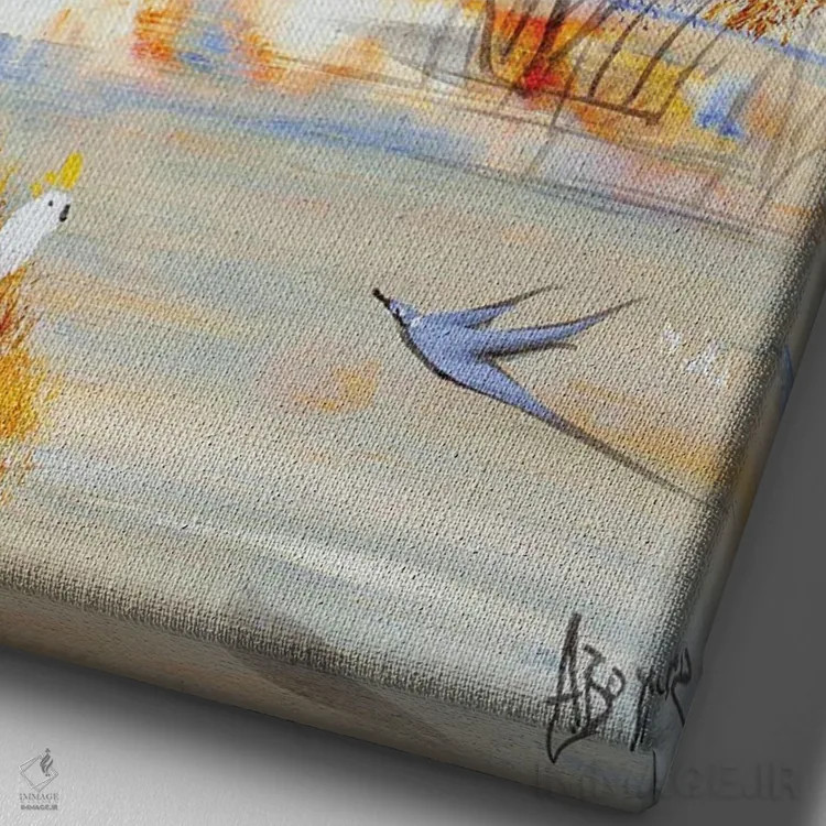 تابلو دختر طبیعی اثر آدام بوگوش - نمای نزدیک بافت بوم